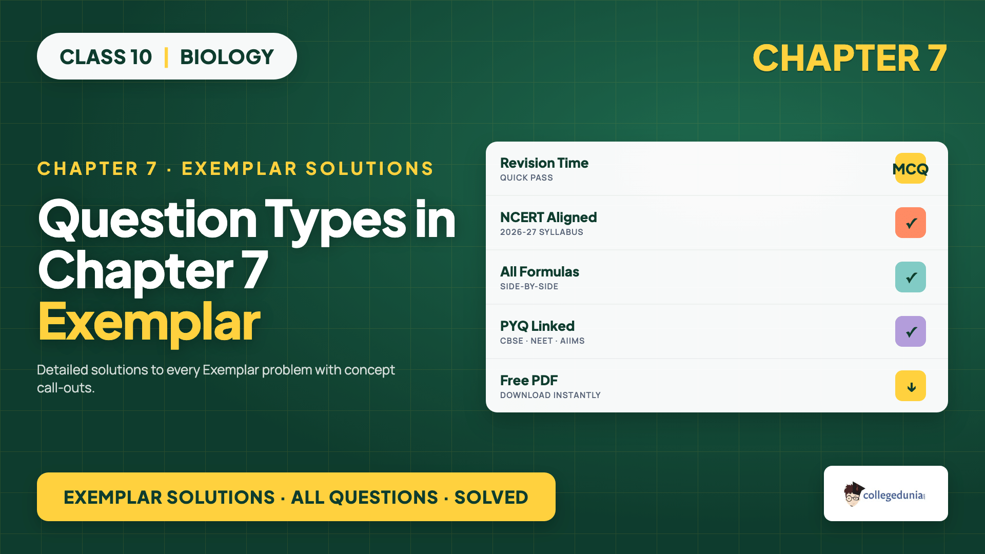 Question types in the NCERT Exemplar Class 10 Science Chapter 7