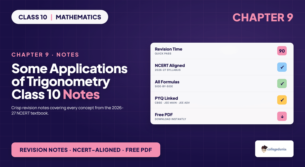 Some Applications of Trigonometry Class 10 Maths Chapter 9 Notes