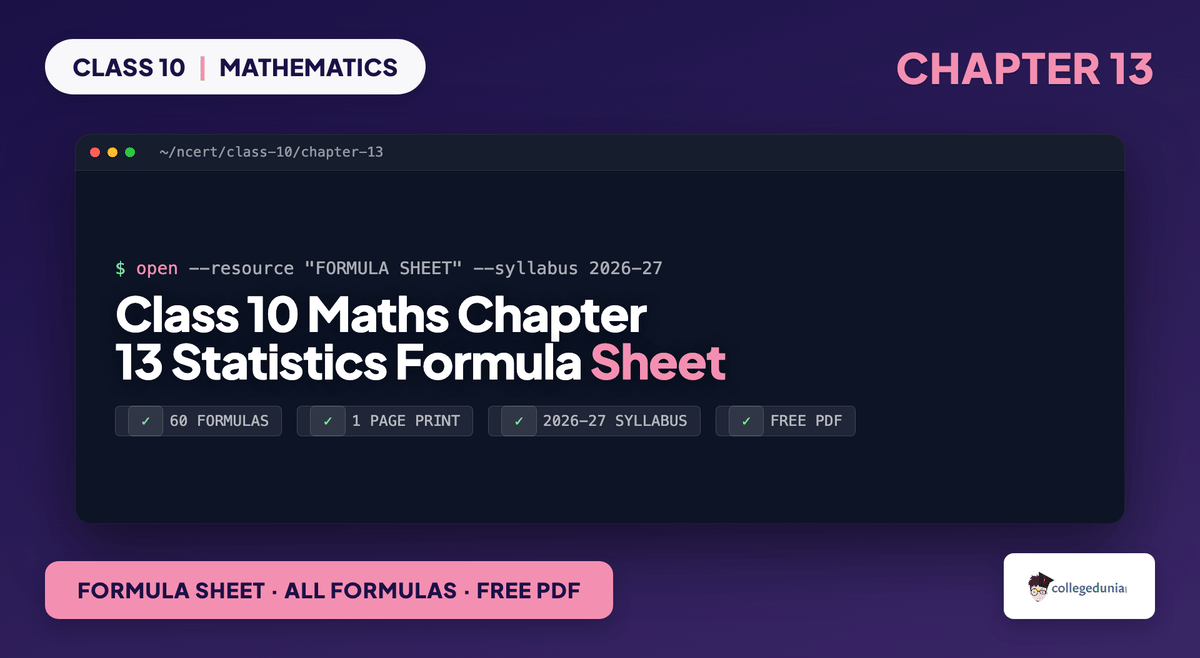 Class 10 Maths Chapter 13 Statistics Formula Sheet