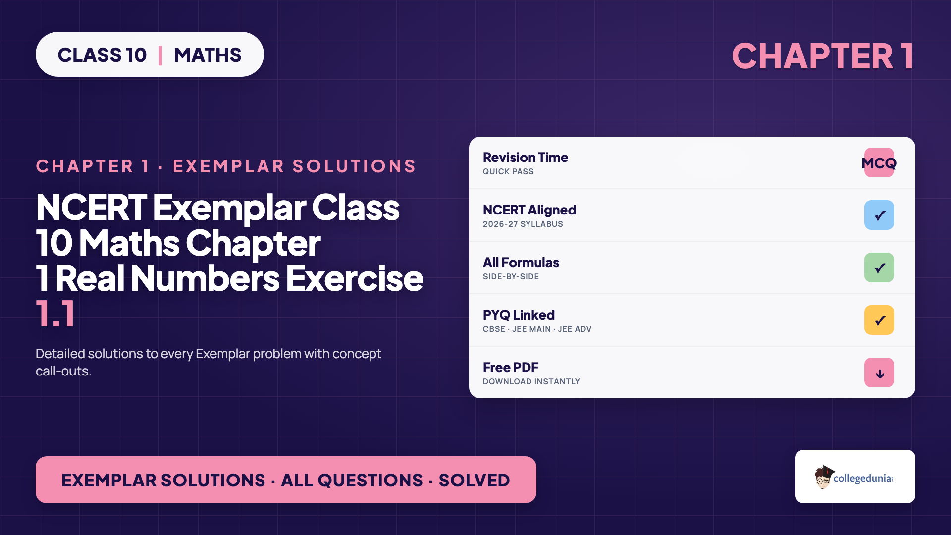 NCERT Exemplar Solutions Class 10 Maths Chapter 1 Real Numbers Exercise 1.1 - featured image