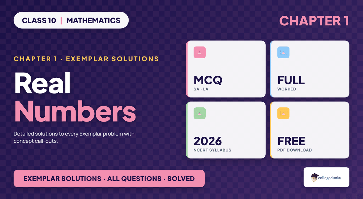 Class 10 Maths Chapter 1 Real Numbers NCERT Exemplar Solutions cover with Euclid lemma, HCF, LCM and irrational numbers