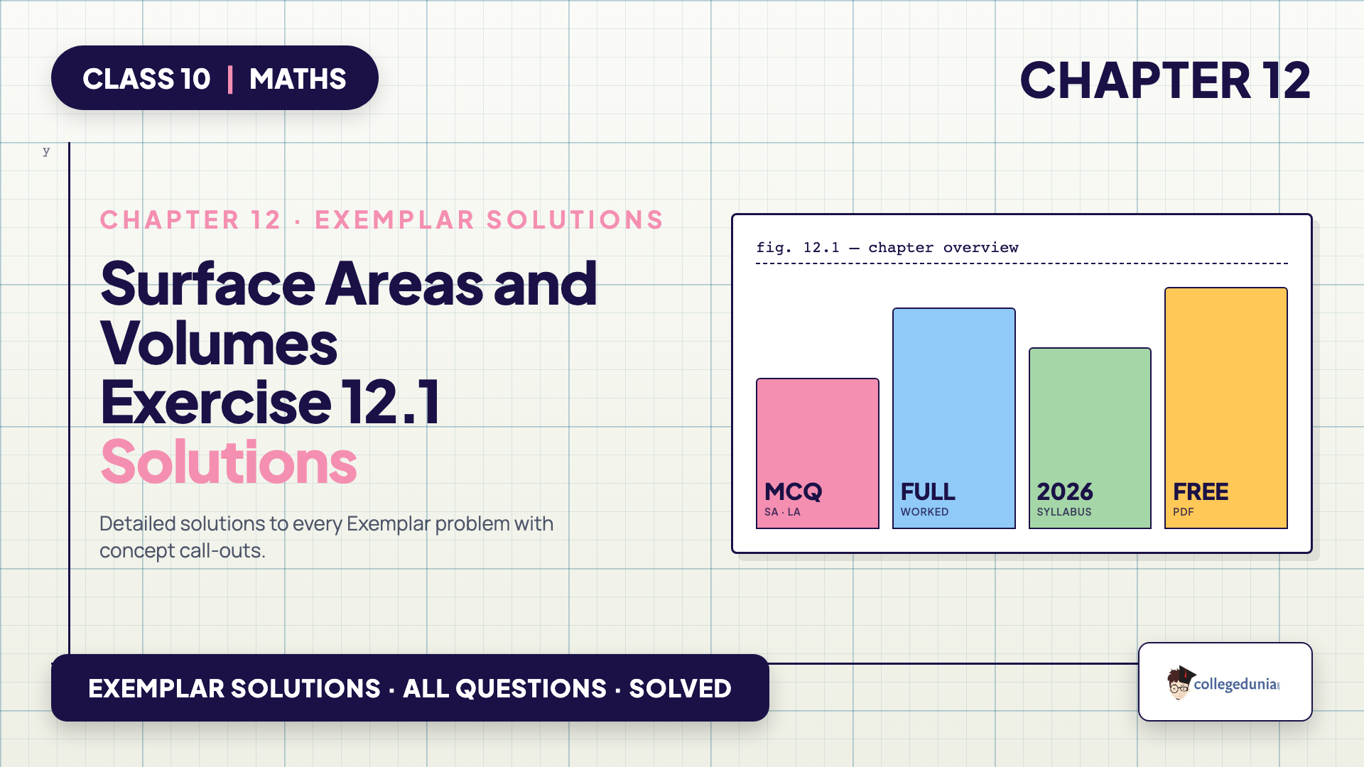 NCERT Exemplar Class 10 Maths Chapter 12 Exercise 12.1 Surface Areas and Volumes Solutions