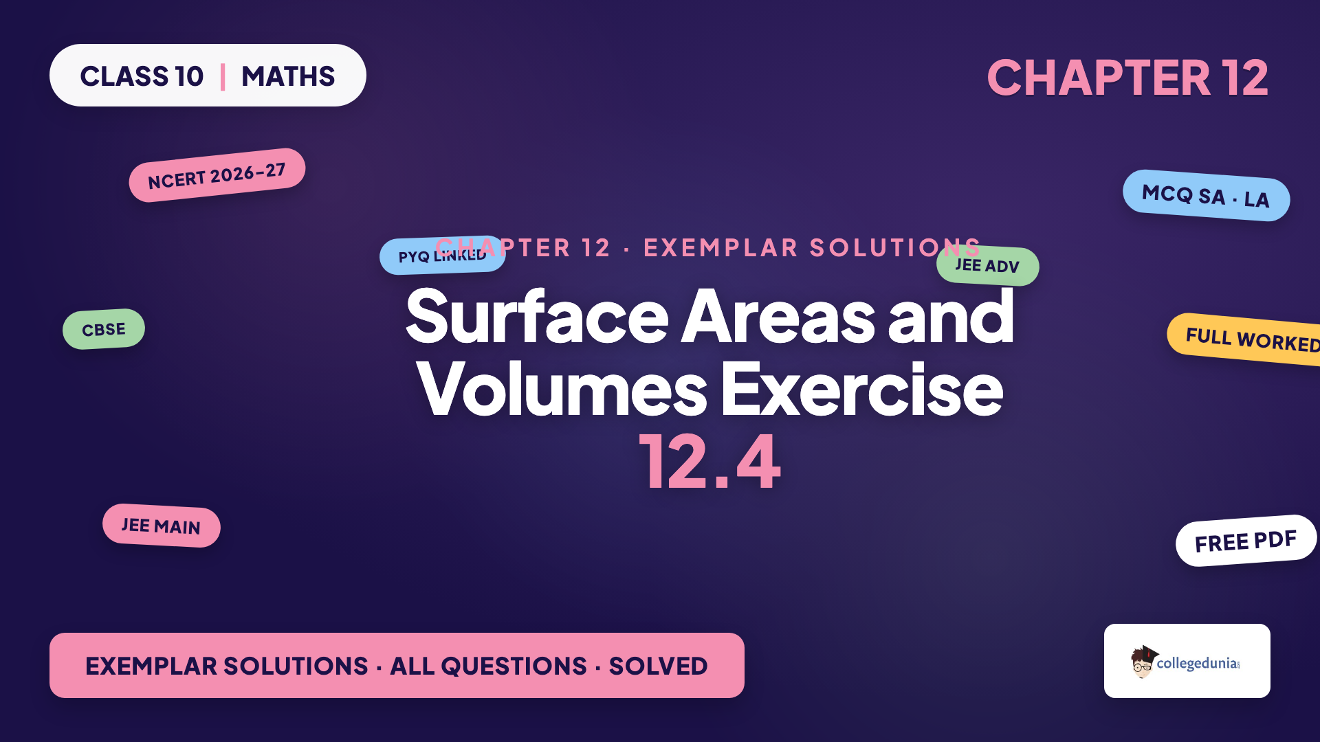 NCERT Exemplar Solutions Class 10 Maths Chapter 12 Surface Areas and Volumes Exercise 12.4