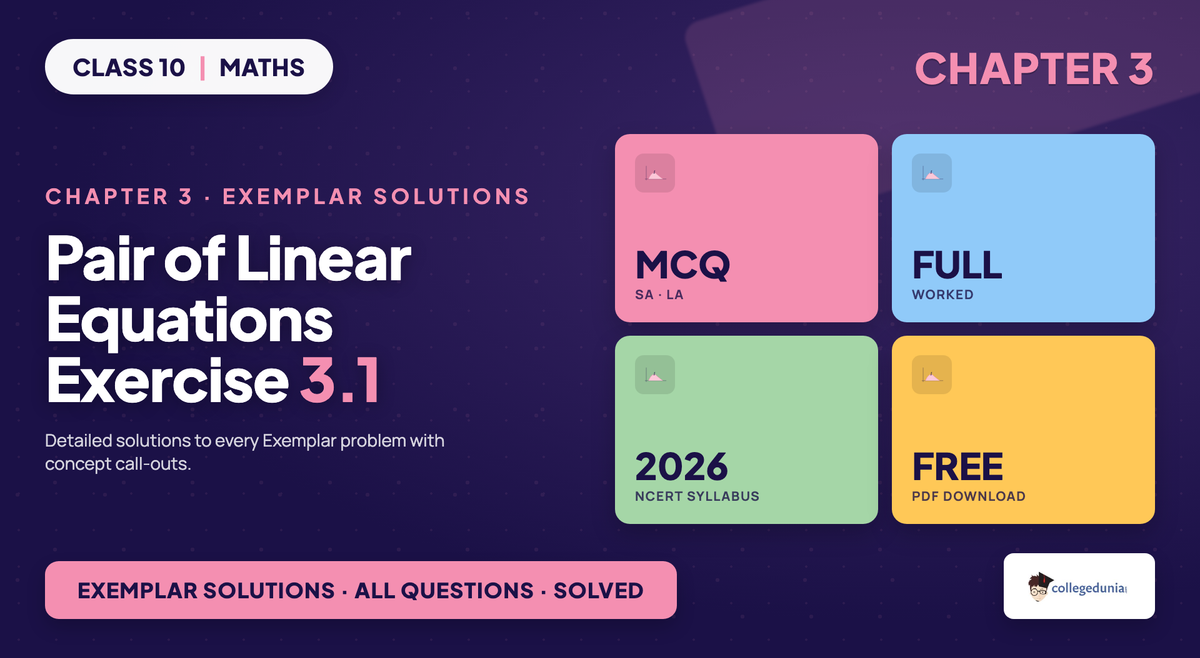 NCERT Exemplar Solutions Class 10 Maths Chapter 3 Pair of Linear Equations in Two Variables Exercise 3.1 featured image