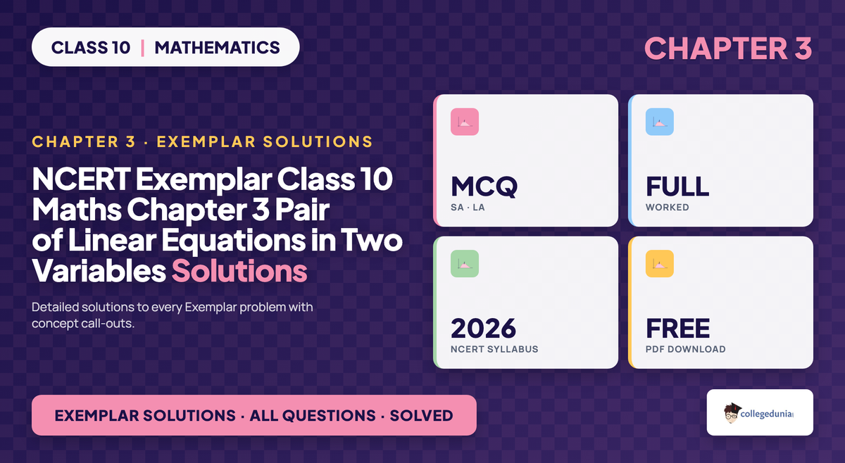 NCERT Exemplar Class 10 Maths Chapter 3 Pair of Linear Equations in Two Variables Solutions