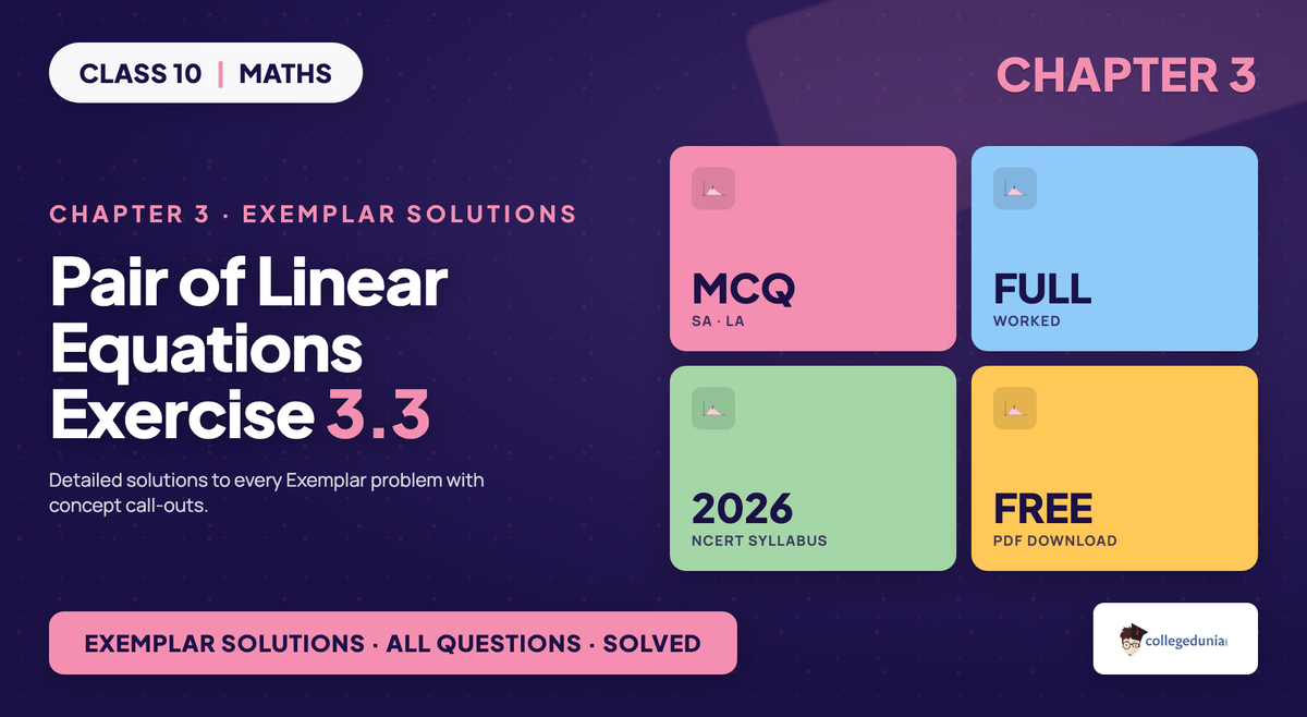 NCERT Exemplar Solutions Class 10 Maths Chapter 3 Pair of Linear Equations Exercise 3.3 - featured image