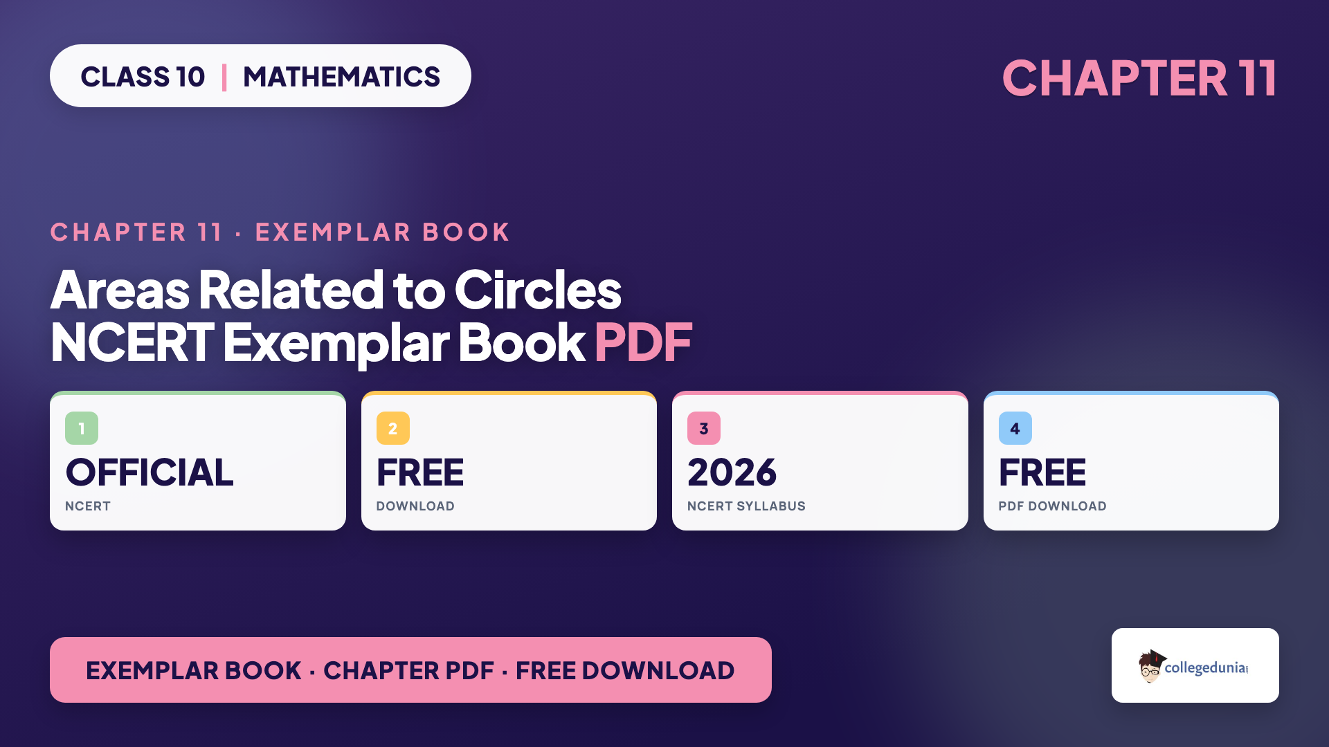Areas Related to Circles NCERT Exemplar Book PDF - Class 10 Maths Chapter 11