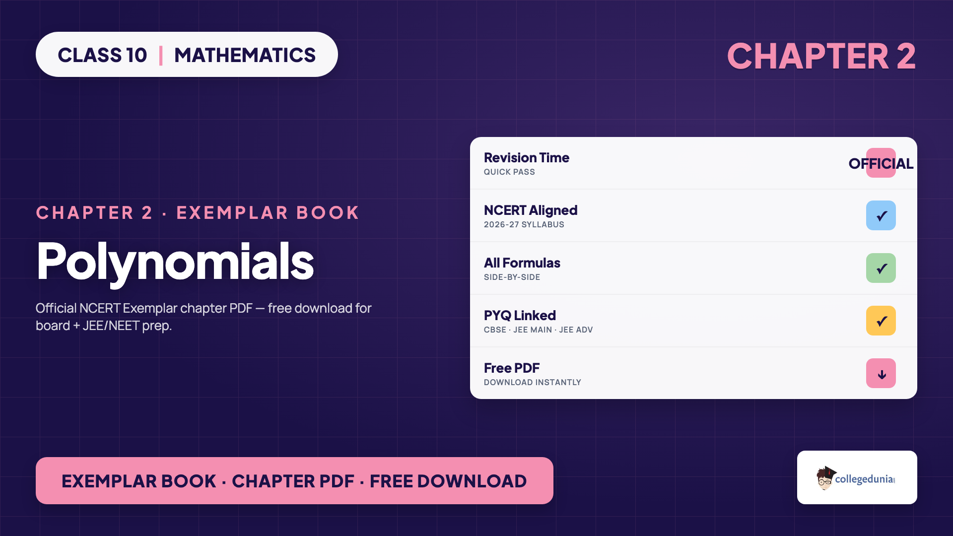 Polynomials NCERT Exemplar Book PDF - Class 10 Maths