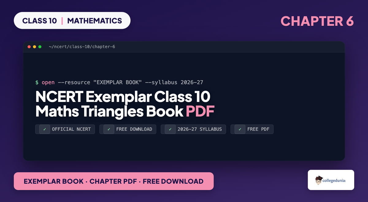 Triangles NCERT Exemplar Book PDF - Class 10 Maths Chapter 6
