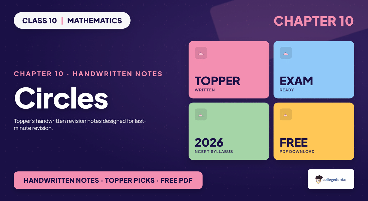 Circles Handwritten Notes - Class 10 Maths