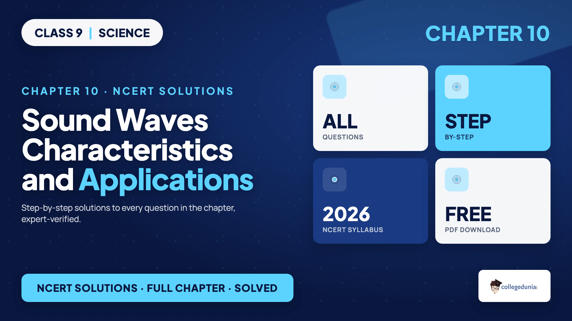 Sound Waves Characteristics and Applications Class 9 Science NCERT Solutions