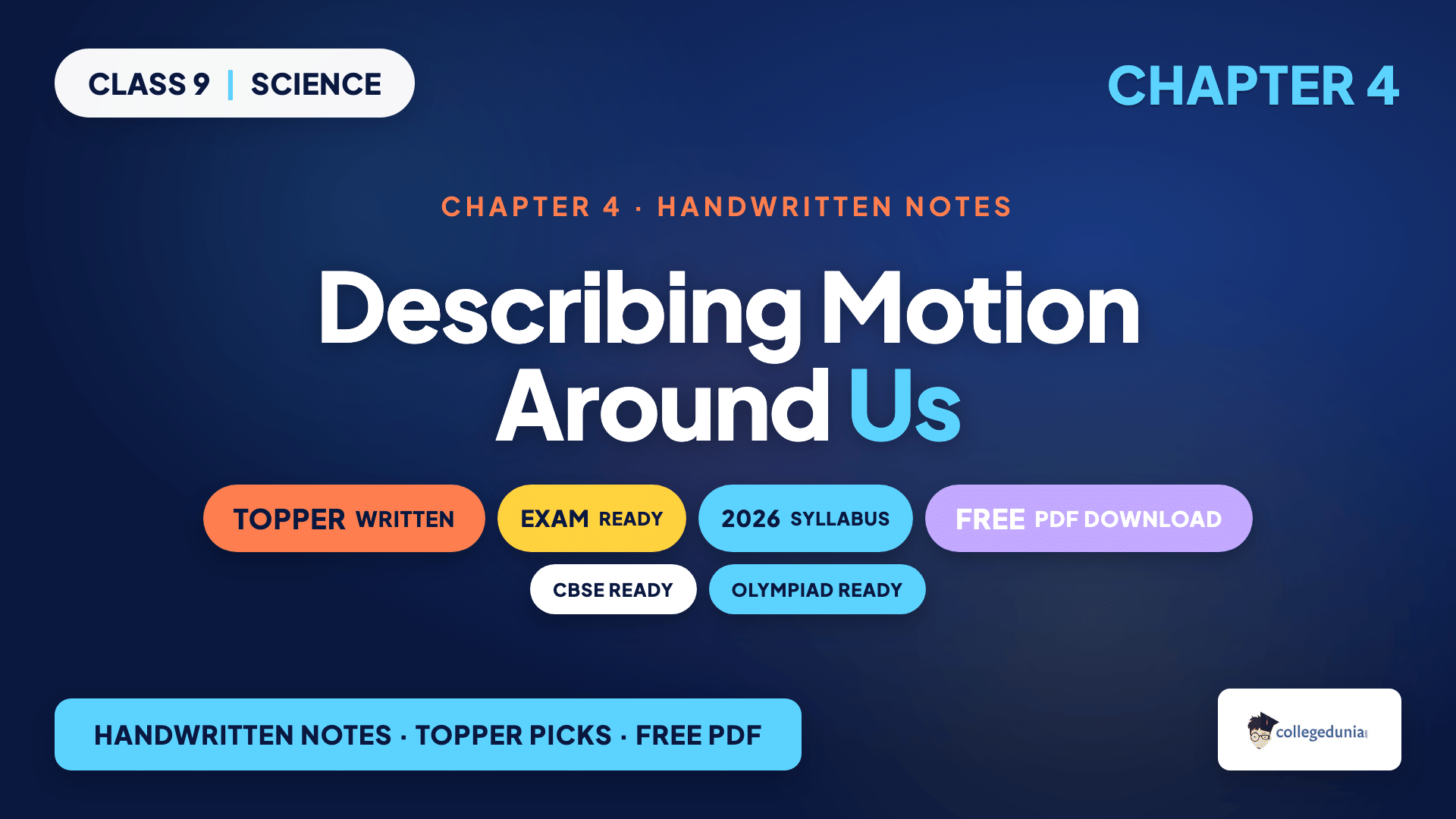 Describing Motion Around Us Class 9 Science Handwritten Notes