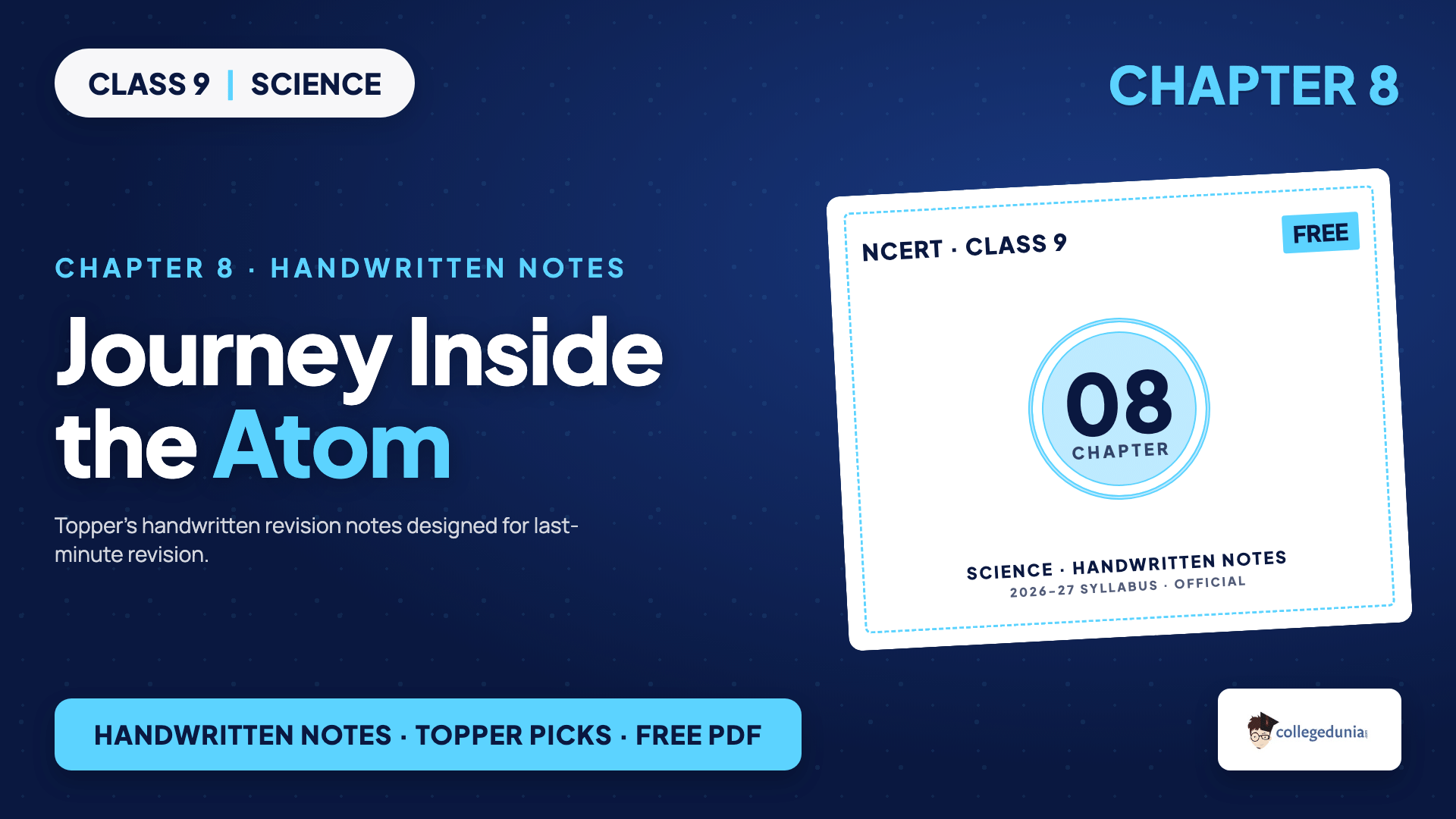 Journey Inside the Atom Class 9 Science Handwritten Notes