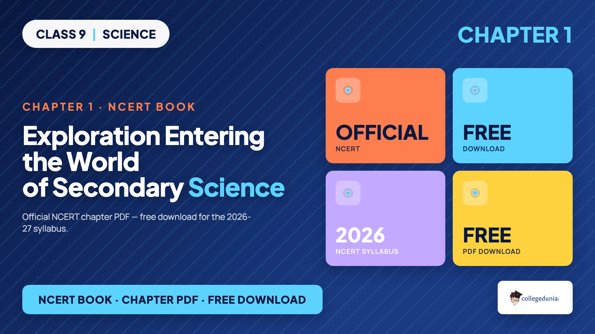 Class 9 Science Chapter 1 Exploration Entering the World of Secondary Science NCERT Book PDF free download cover image