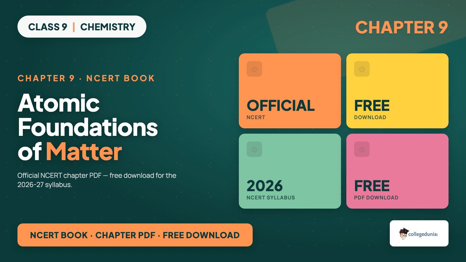 Class 9 Science NCERT Book PDF Chapter 9 Atomic Foundations of Matter download