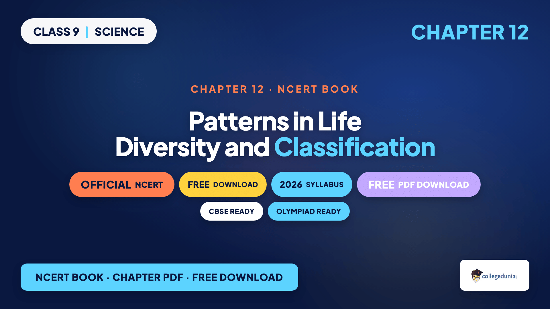 Class 9 Science NCERT Book PDF Chapter 12 Patterns in Life Diversity and Classification download