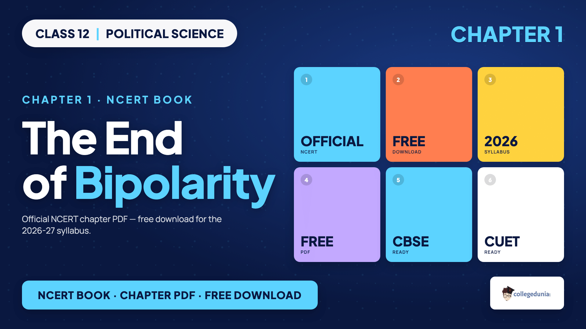 The End of Bipolarity NCERT Book PDF for Class 12 Political Science Chapter 1 on the collapse of the Soviet Union