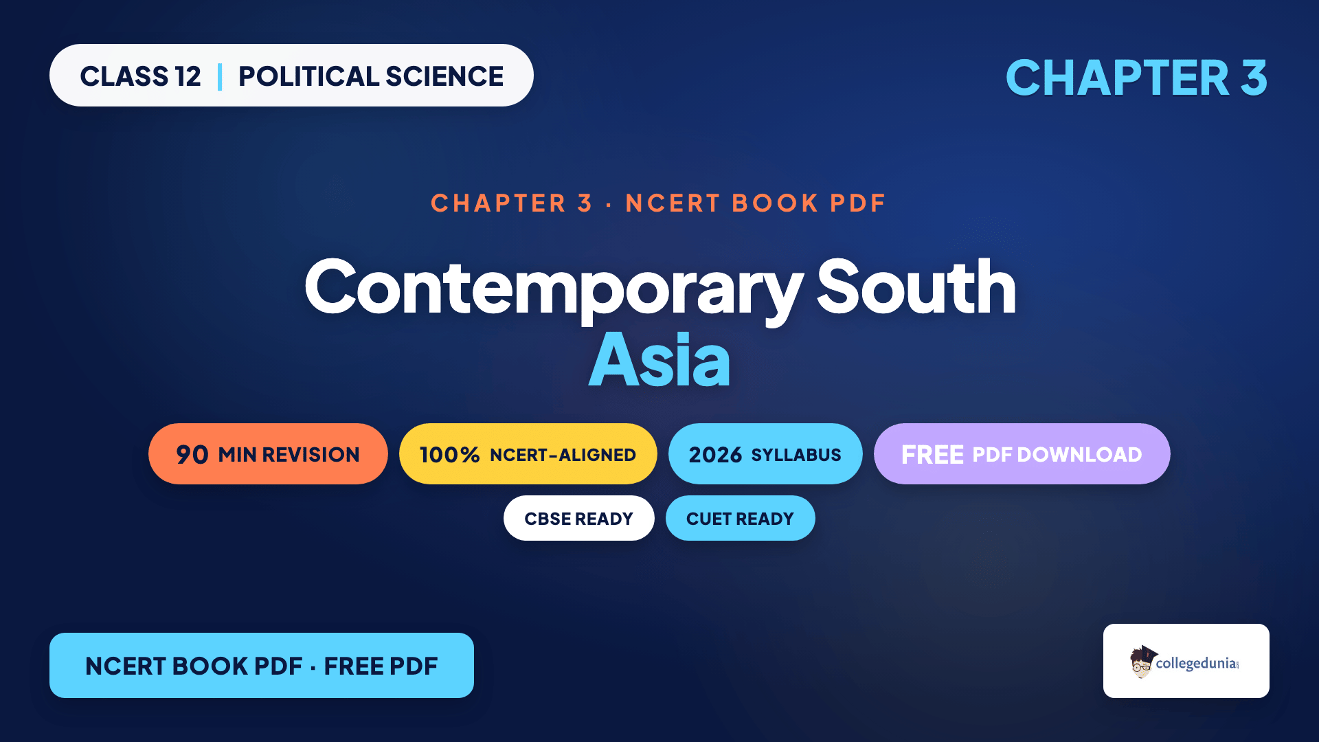 Contemporary South Asia NCERT Book PDF for Class 12 Political Science Chapter 3 on India and its neighbours