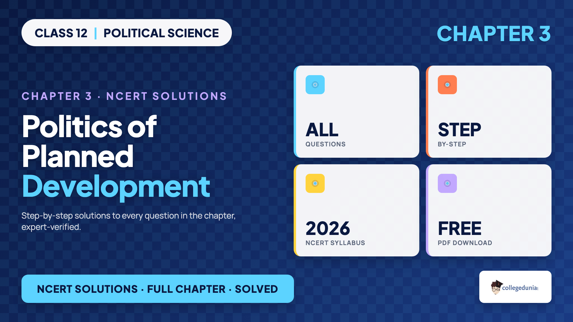 Political Science Class 12 Chapter 3 Politics of Planned Development NCERT Solutions on India's Five Year Plans