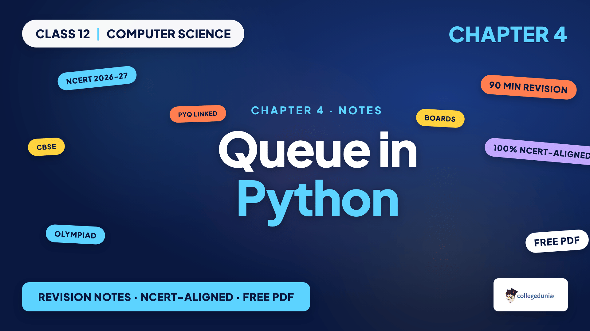 Queue Class 12 Computer Science Chapter 4 Notes