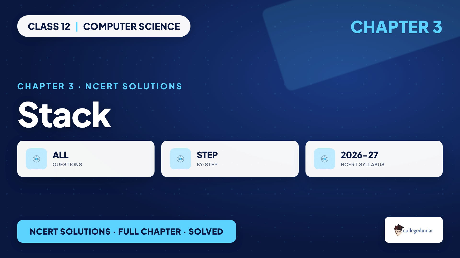 Stack Class 12 Computer Science Chapter 3 NCERT Solutions