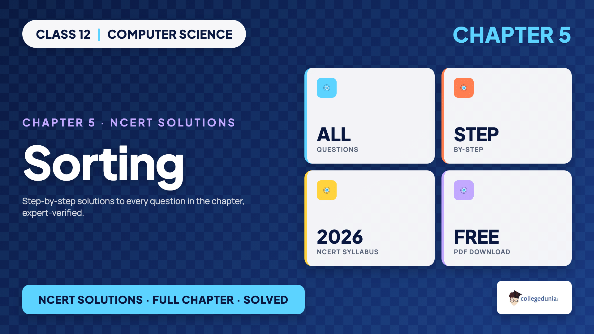 Sorting Class 12 Computer Science Chapter 5 NCERT Solutions