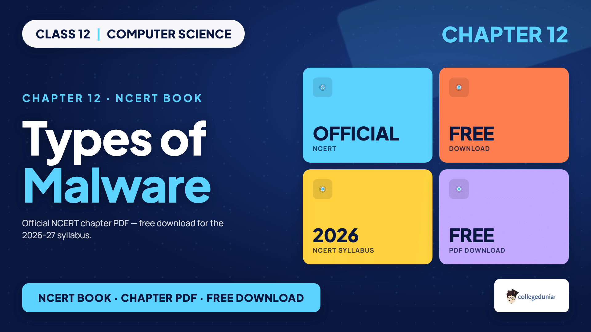 Types of malware in the Class 12 Computer Science NCERT Book Chapter 12 Security Aspects