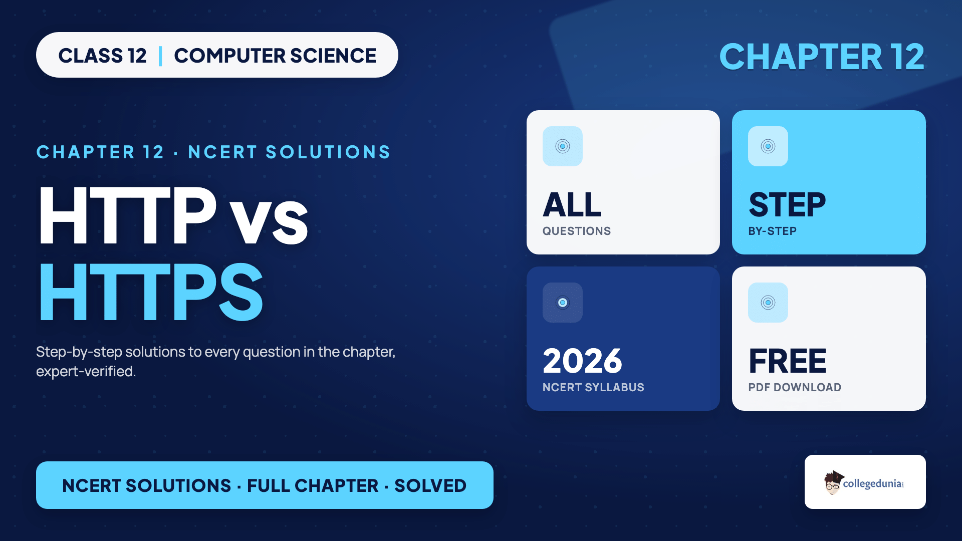 HTTP versus HTTPS encryption and cookies for Class 12 Computer Science Chapter 12