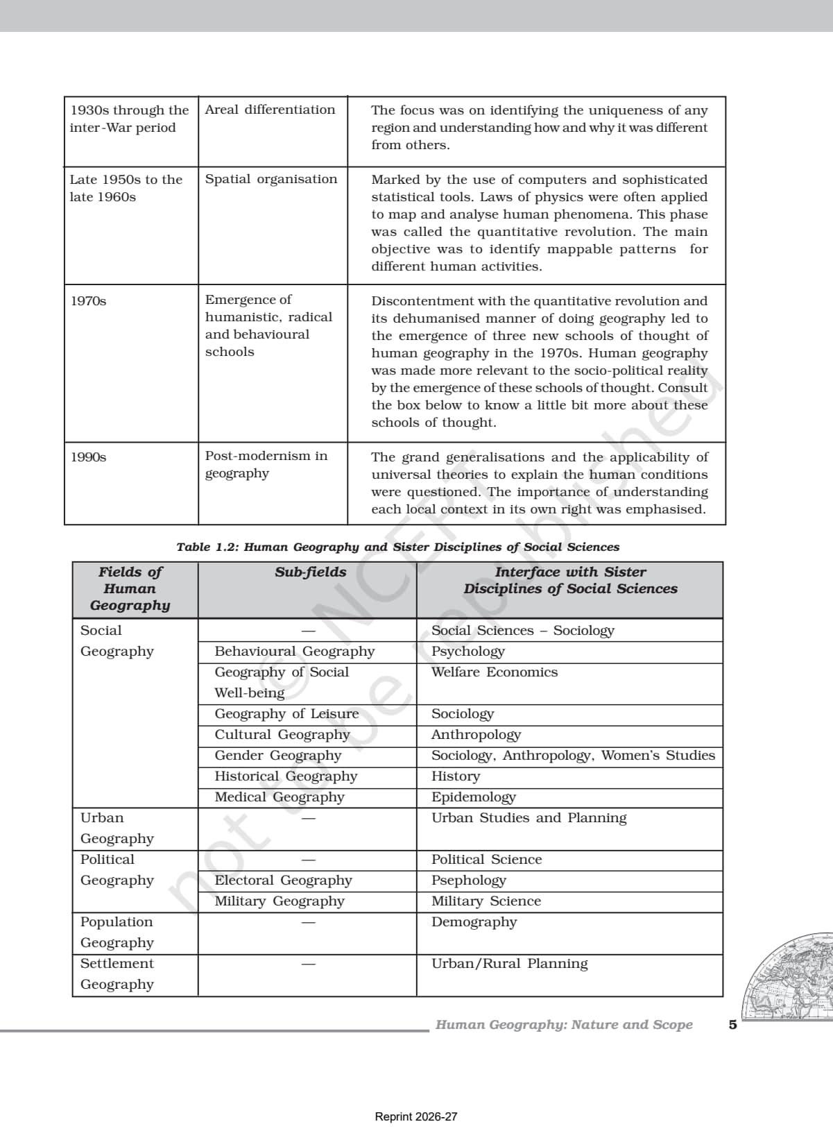 Human Geography Nature and Scope Class 12 NCERT Book page 5