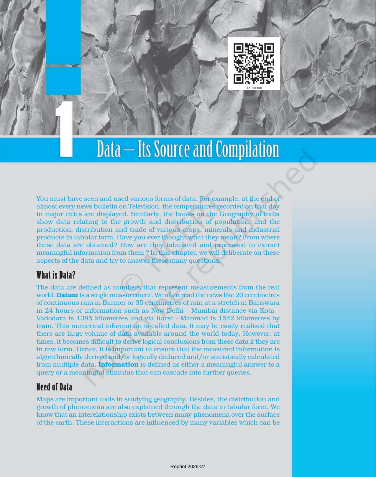 Data Its Source and Compilation Class 12 NCERT Book page 1