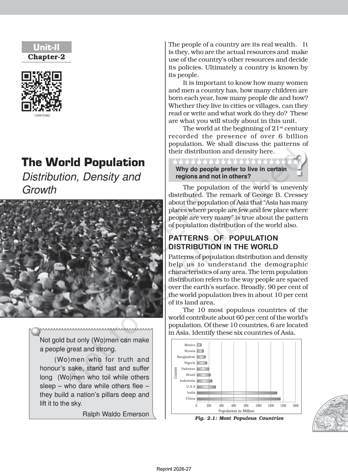 World Population Distribution Density and Growth Class 12 NCERT Book page 1