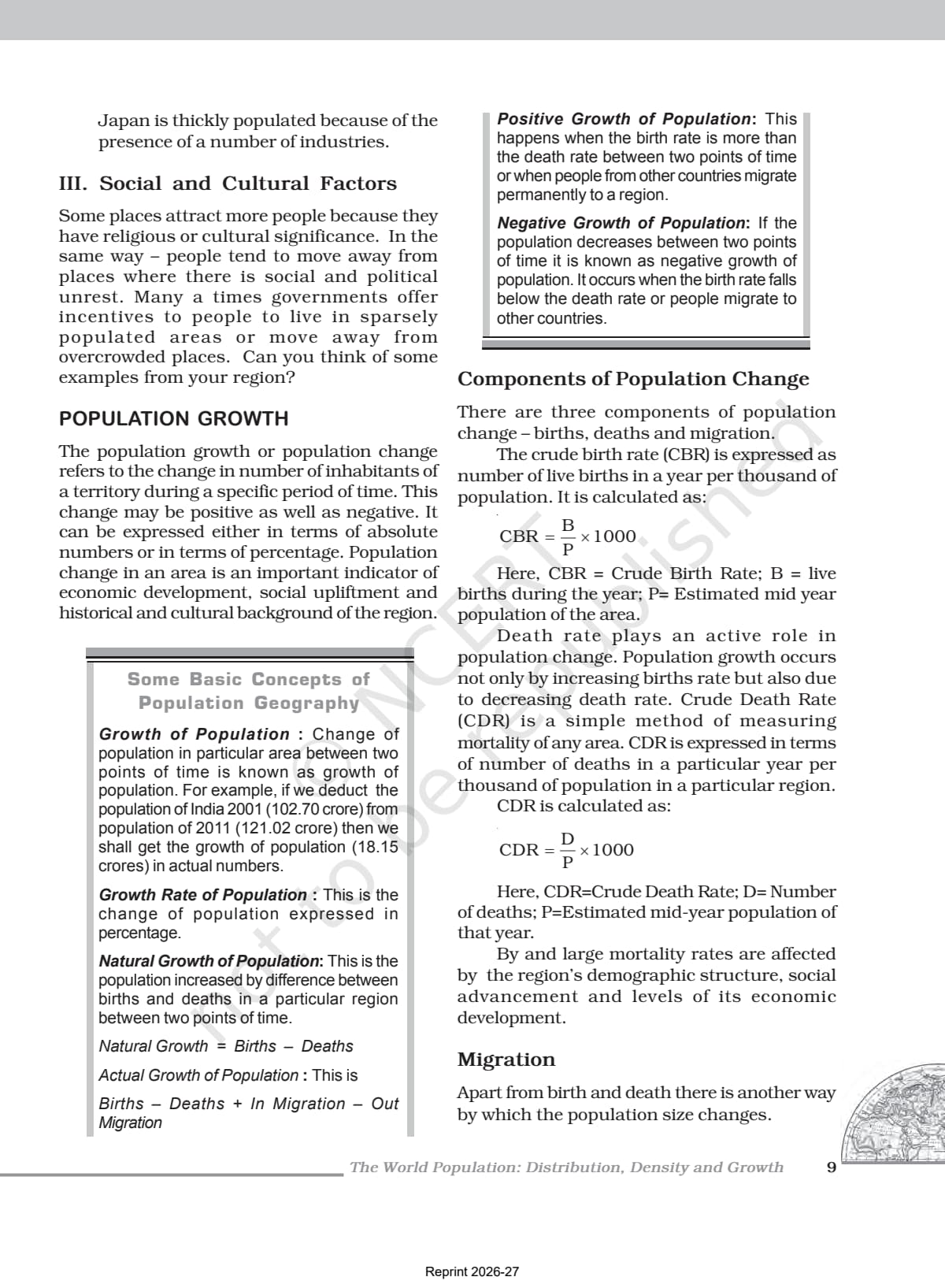 World Population Distribution Density and Growth Class 12 NCERT Book page 3