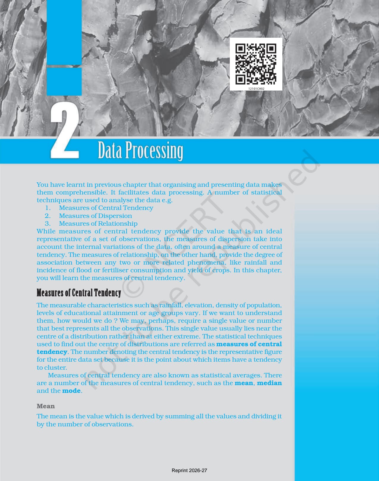 Data Processing Class 12 NCERT Book page 1