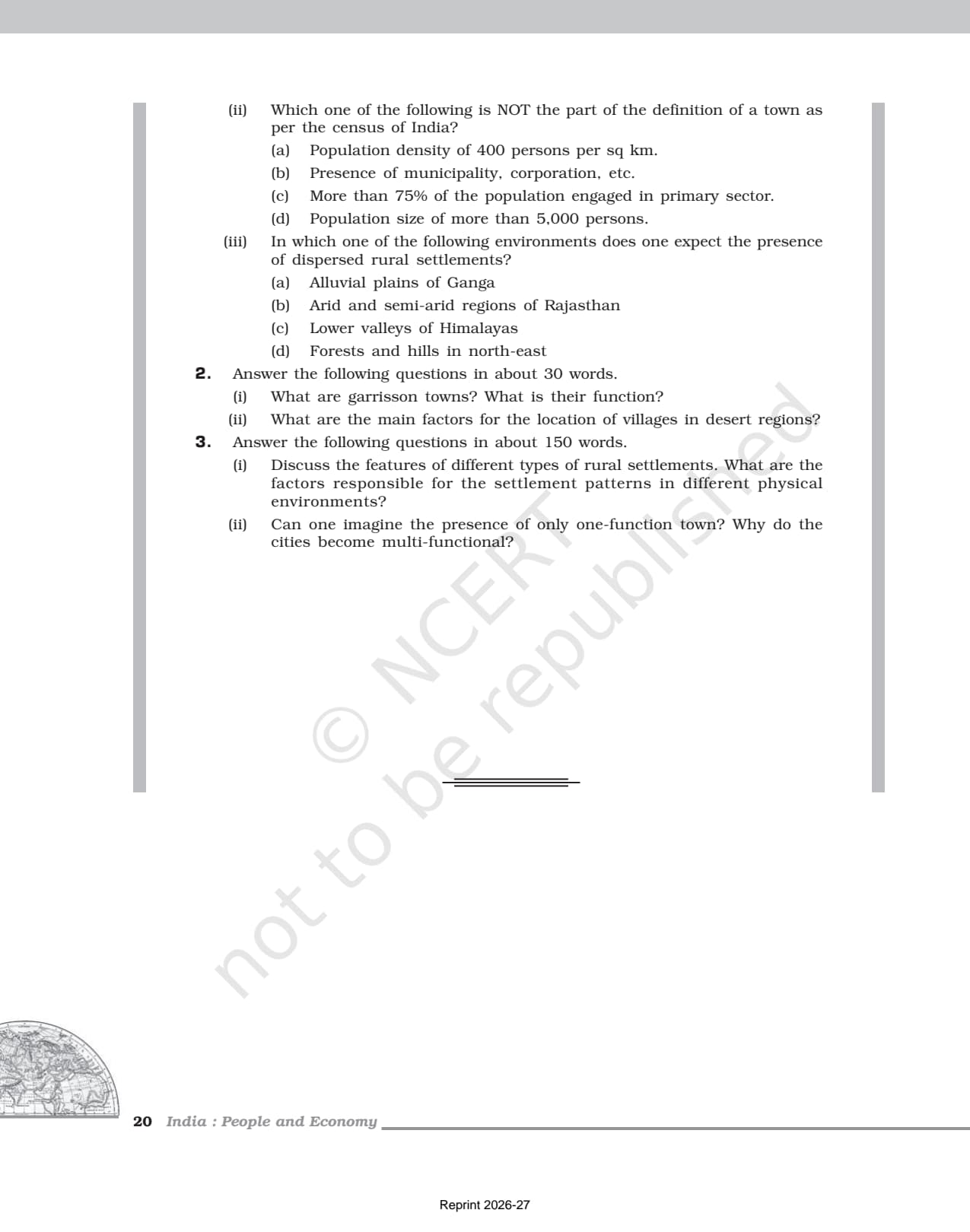 Human Settlements Class 12 NCERT Book page 6