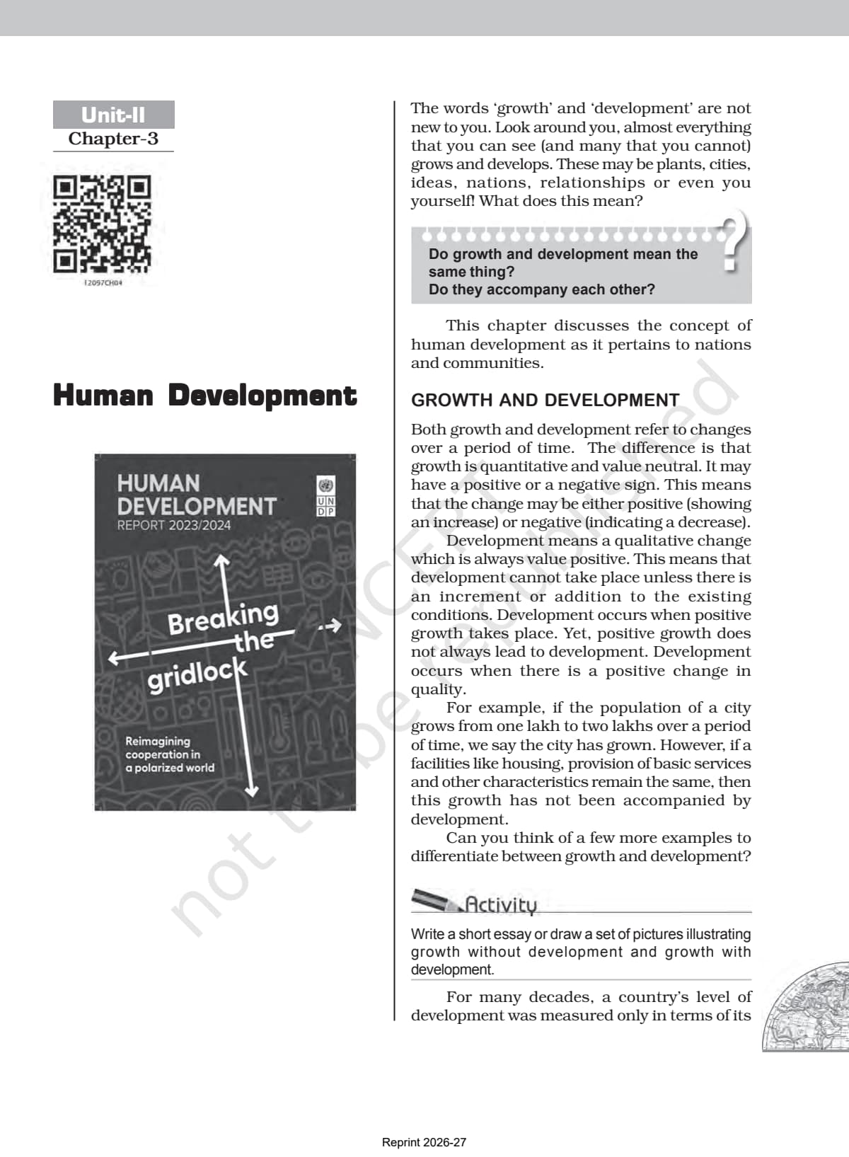 Human Development Class 12 NCERT Book page 1