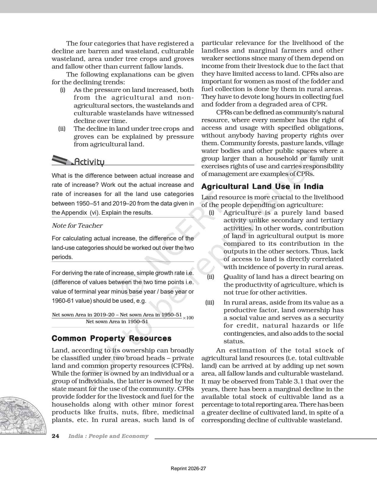 Land Resources and Agriculture Class 12 NCERT Book page 4