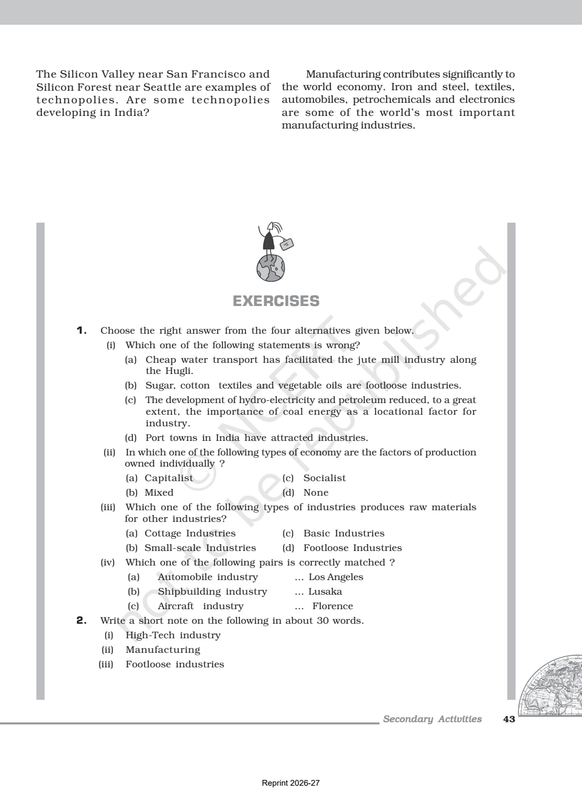 Secondary Activities Class 12 NCERT Book page 8