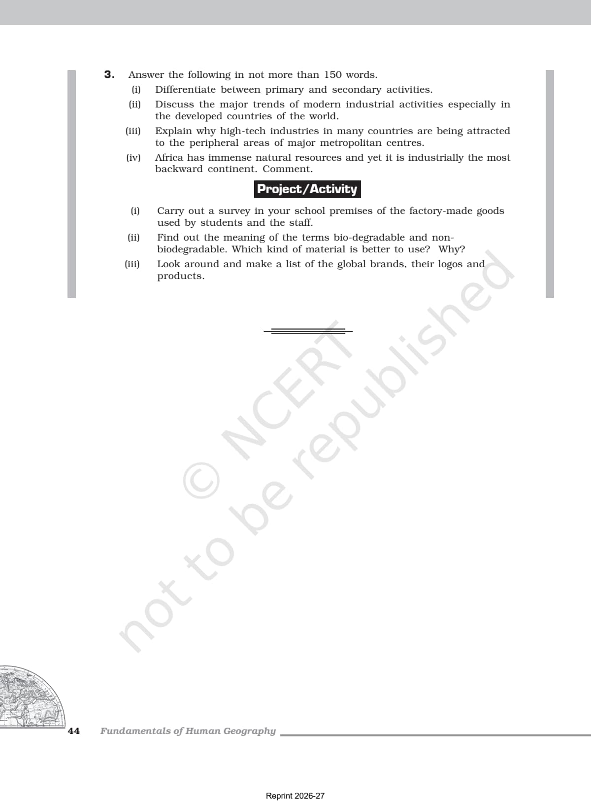 Secondary Activities Class 12 NCERT Book page 9