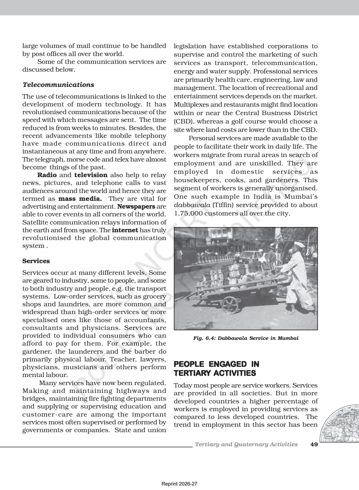 Tertiary and Quaternary Activities Class 12 NCERT Book page 5