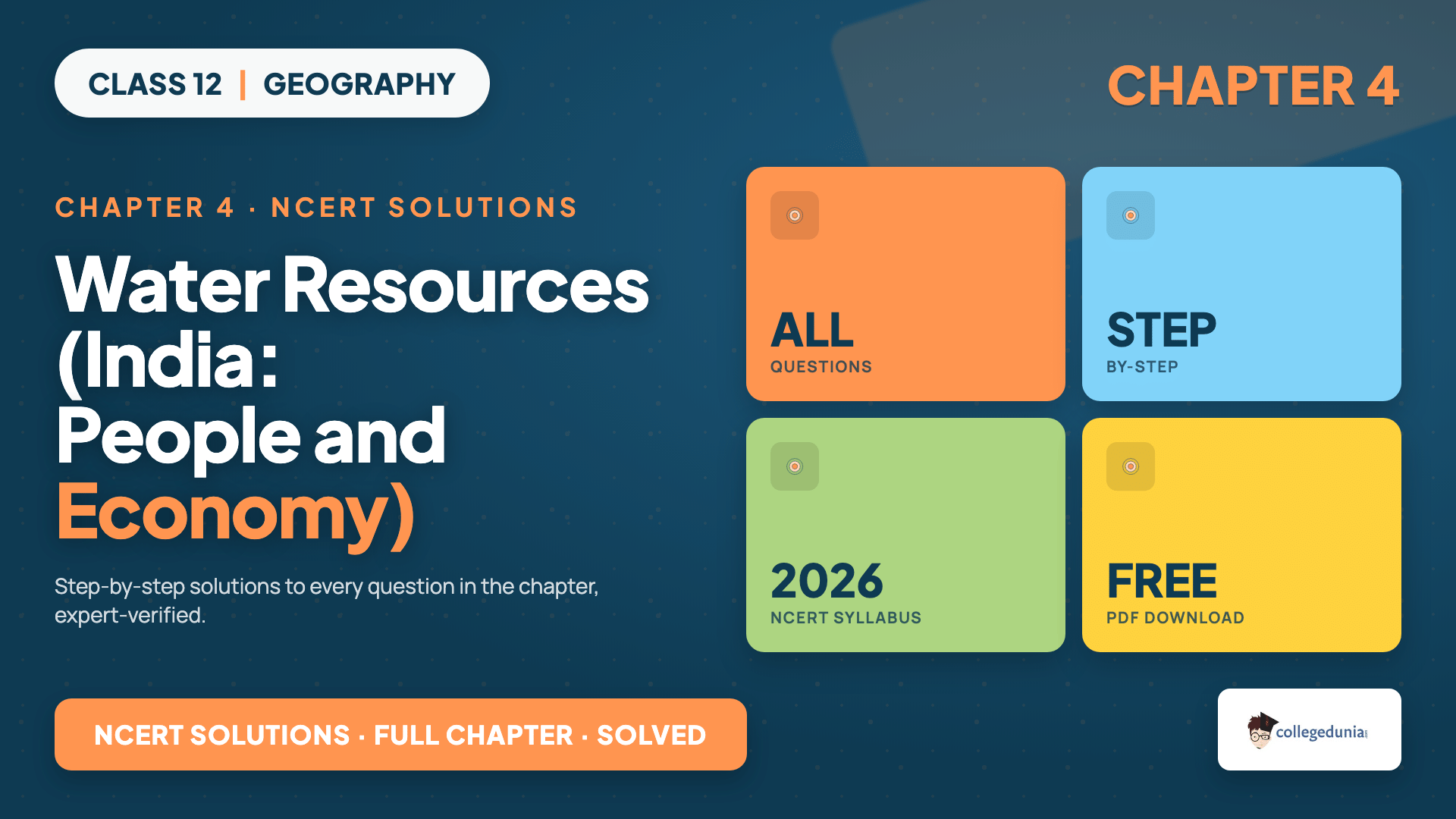 Water Resources Class 12 NCERT Solutions - India People and Economy Chapter 4