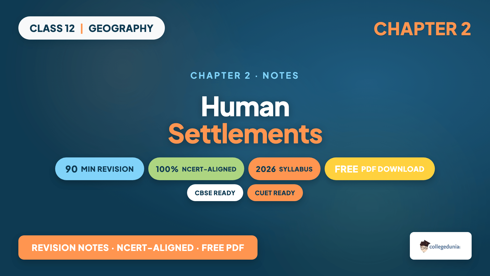Human Settlements Class 12 Geography Notes