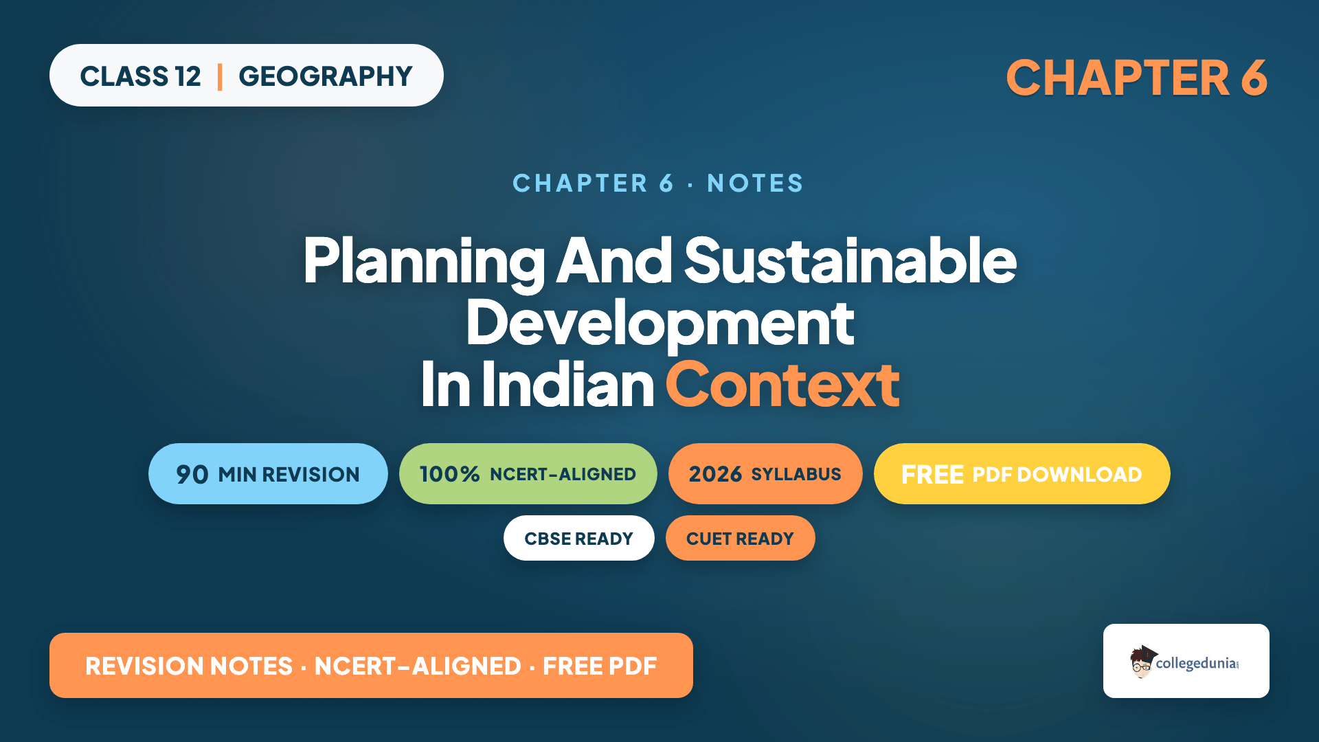 Planning and Sustainable Development in Indian Context Class 12 Notes