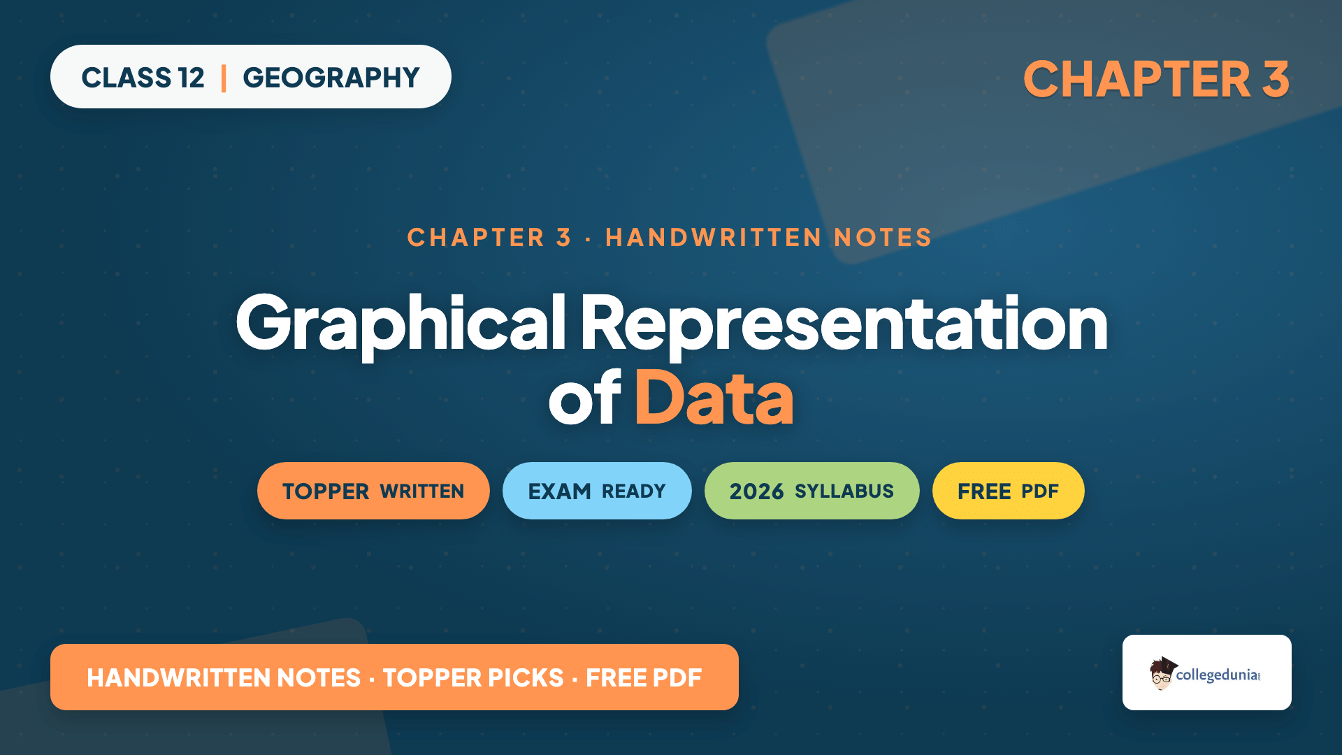 Class 12 Geography Chapter 3 Graphical Representation of Data Handwritten Notes