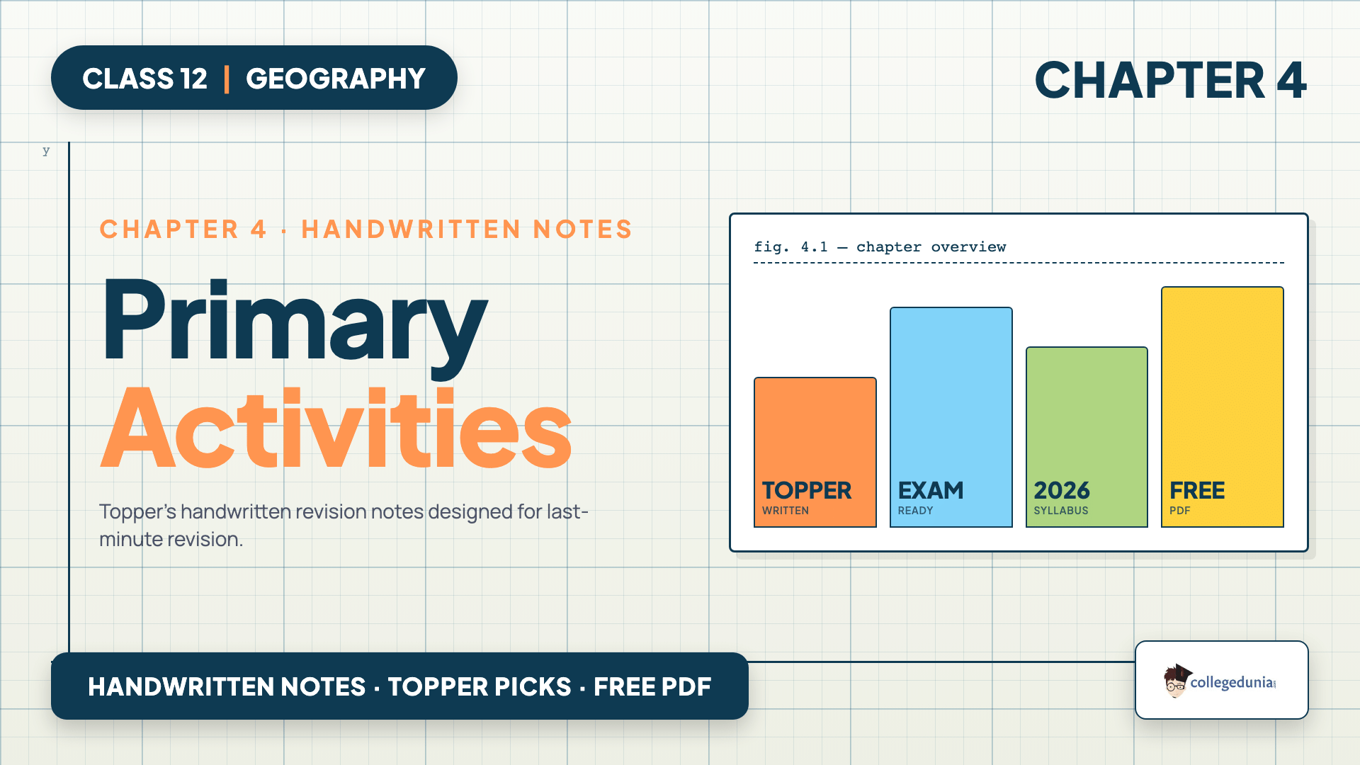 Class 12 Geography Chapter 4 Primary Activities Handwritten Notes