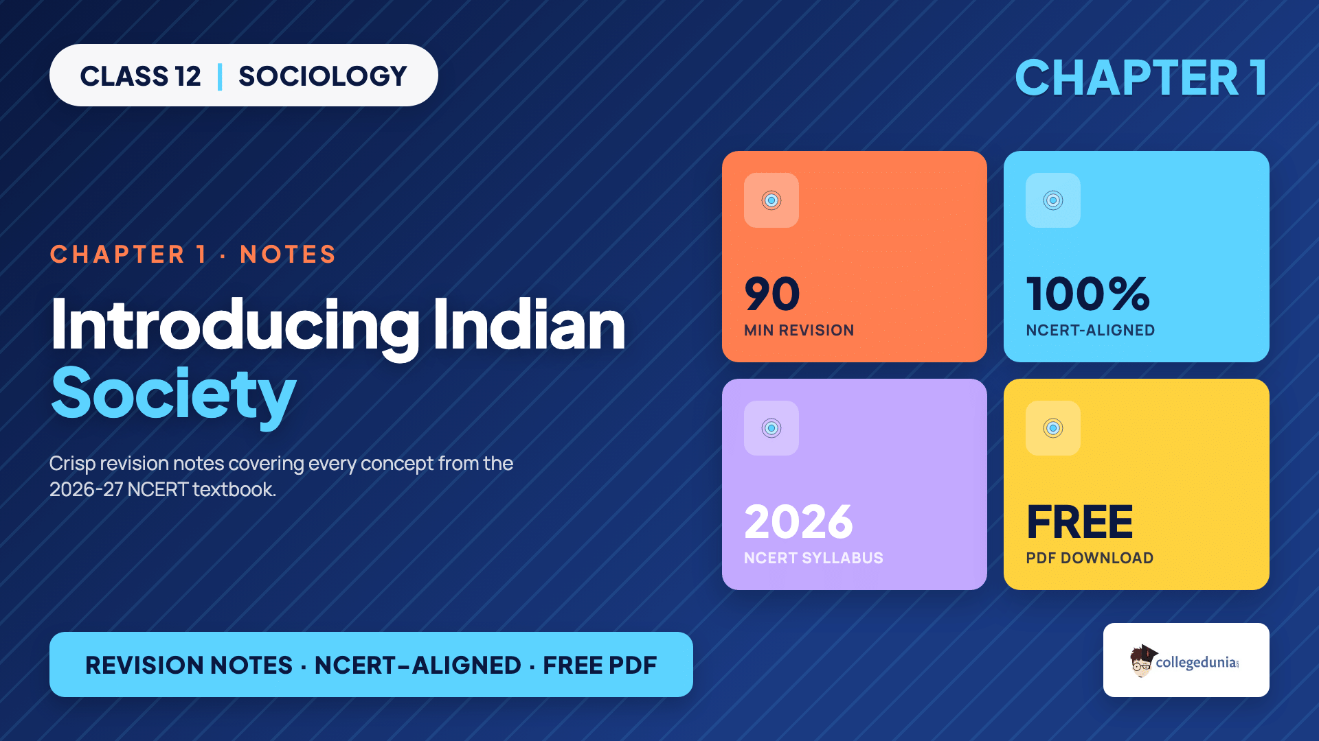 Introducing Indian Society Class 12 Sociology Notes covering sociology, self-reflexivity, the sociological imagination and colonialism