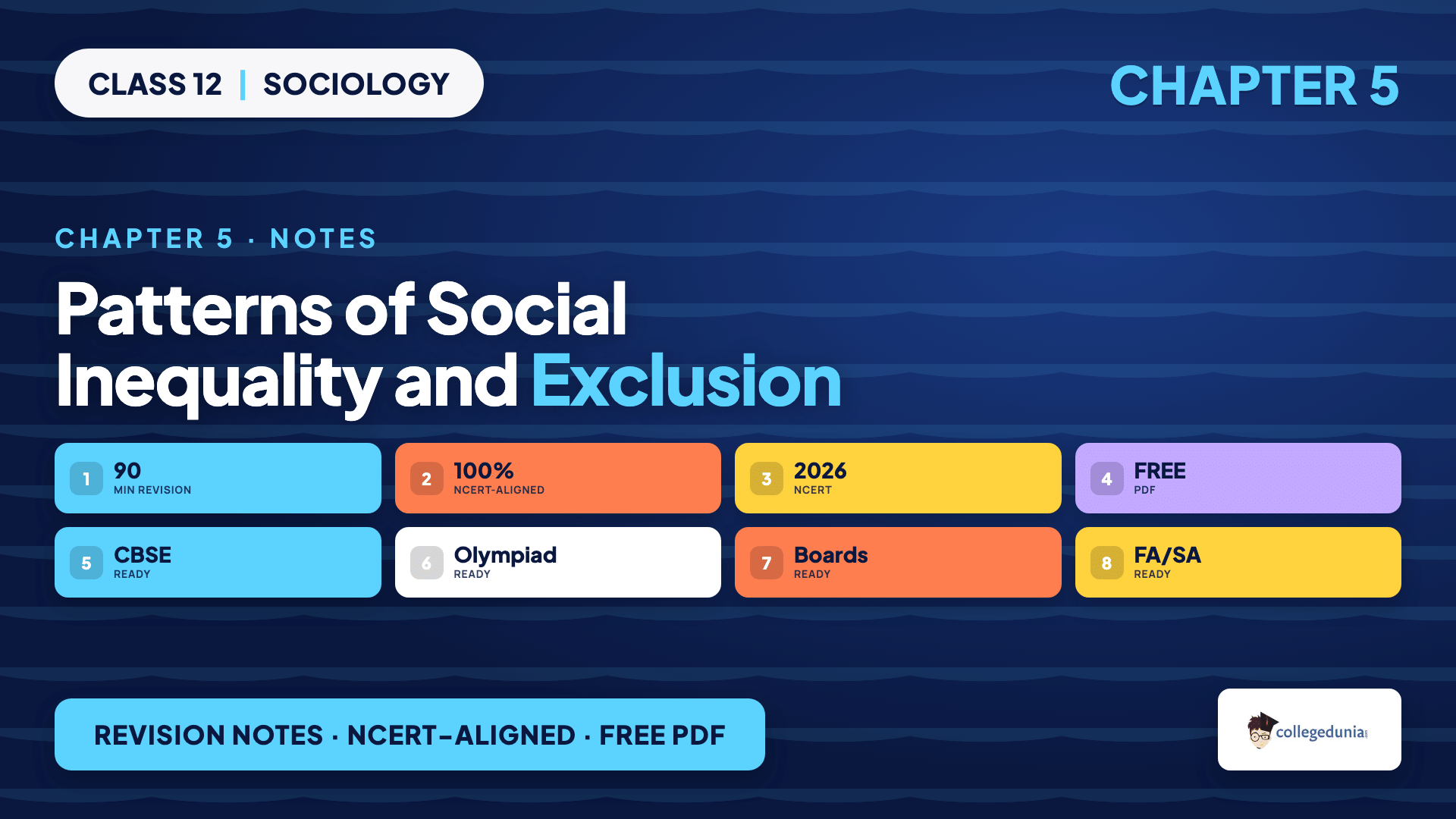 Patterns of Social Inequality and Exclusion Class 12 Sociology Notes covering stratification, exclusion and caste policy