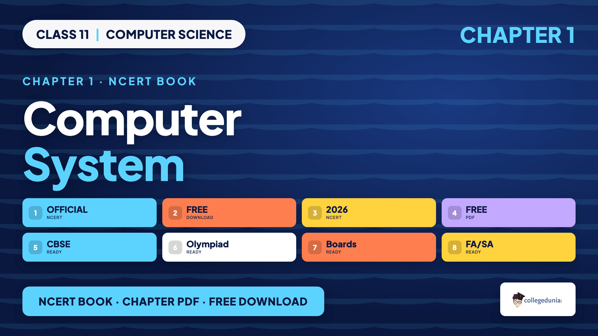 Class 11 Computer Science Chapter 1 Computer System official NCERT book chapter PDF free download card for the 2026-27 syllabus