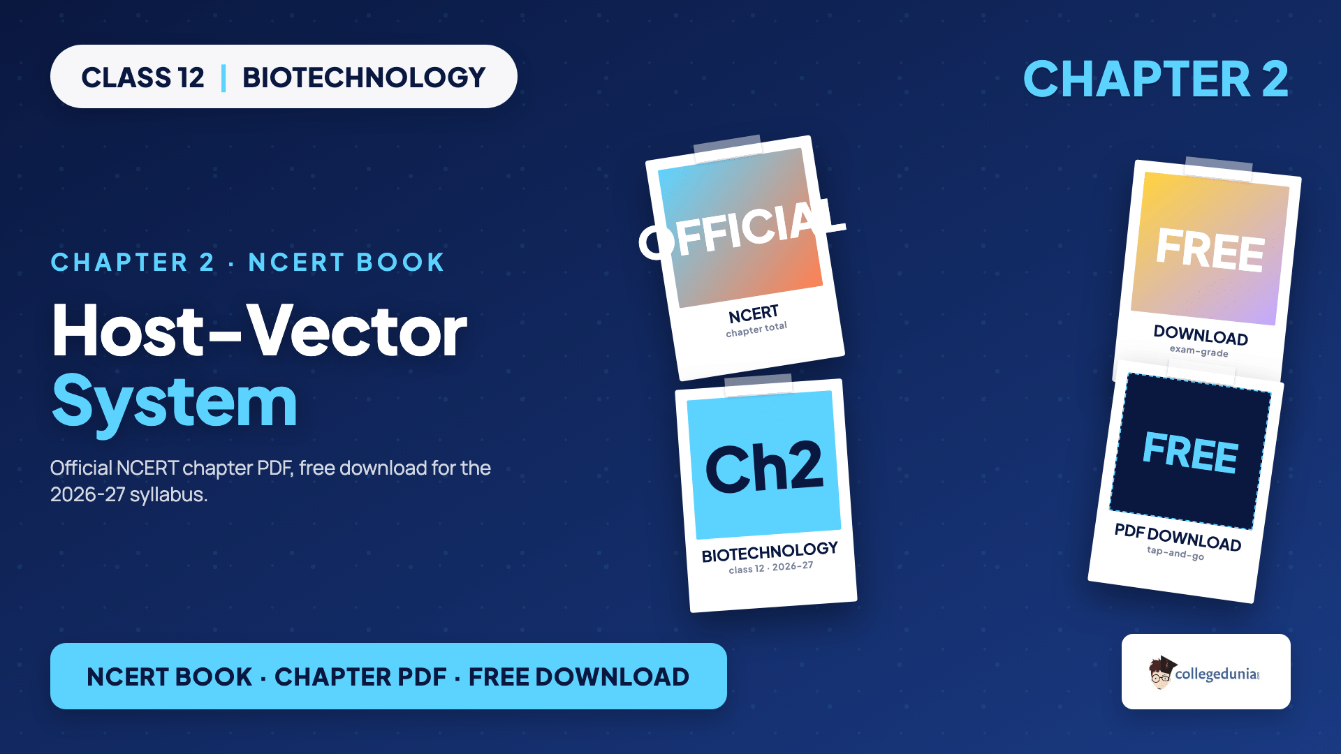 Class 12 Biotechnology chapter 2 Host-Vector System official NCERT book chapter PDF free download card for the 2026-27 syllabus