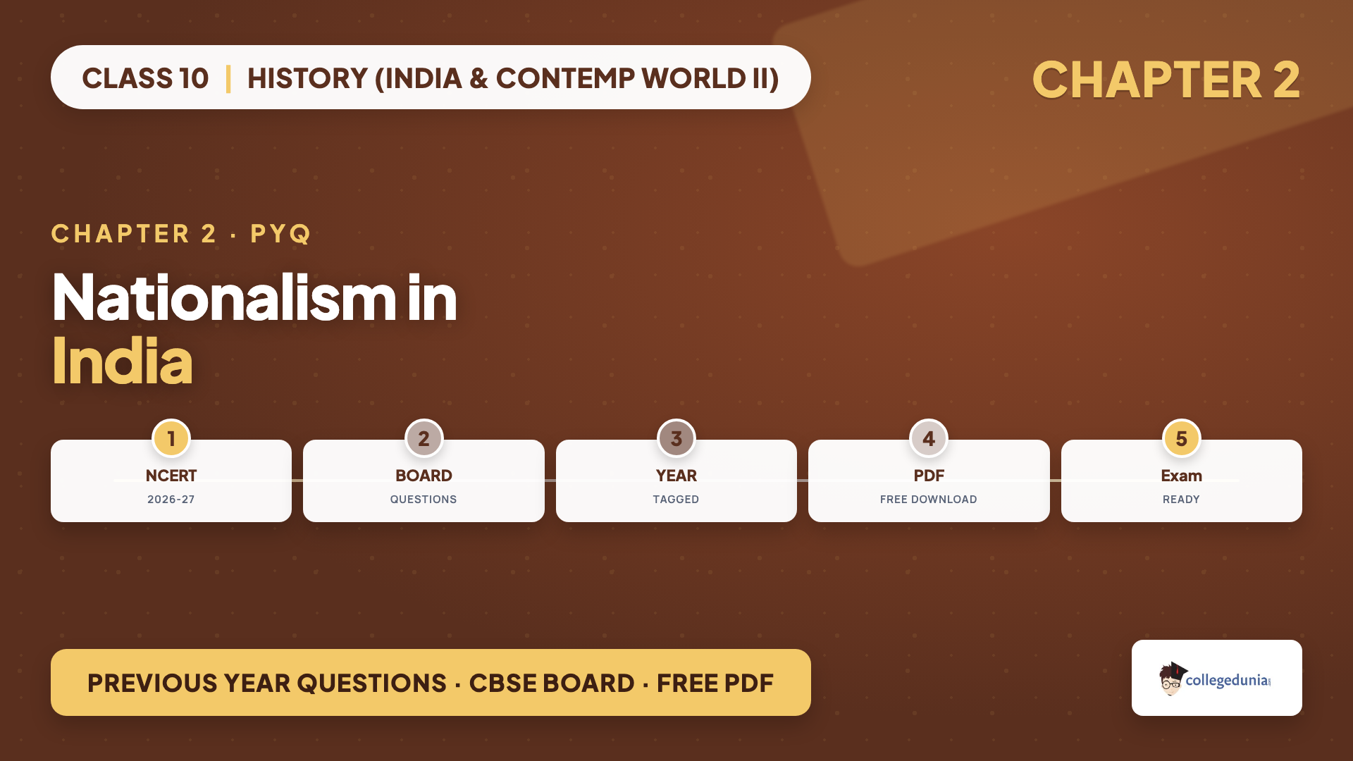 Class 10 History Chapter 2 Nationalism in India previous year questions PDF, CBSE board questions with year and set code