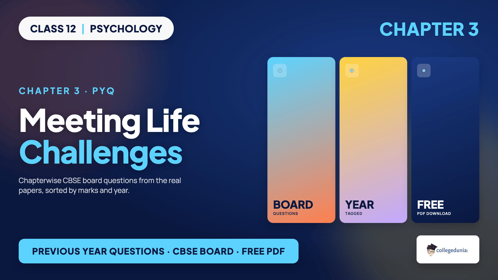 Class 12 Psychology Chapter 3 Meeting Life Challenges PYQ PDF featured image